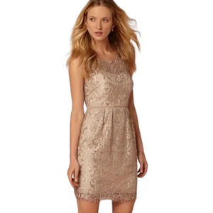 BHLDN Jenny Yoo Harlow Metallic Bridesmaid Cocktail Lace Short Dress Size 4